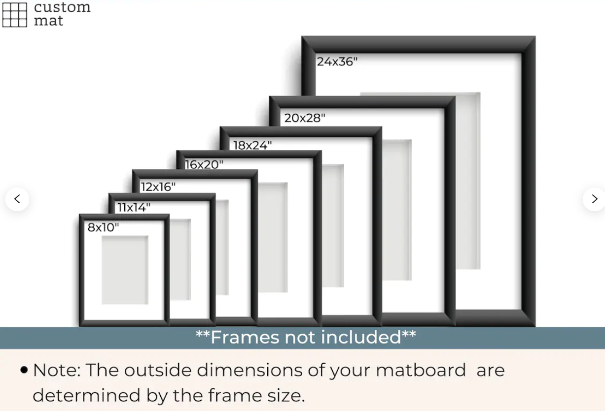  11x14 Mat for 16x20 Frame Smooth White Color